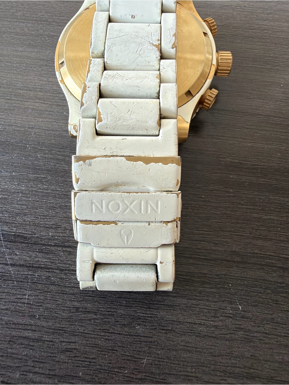 Nixon 51-30 Chrono Mens Watch White Gold Matte Finish 300M Diver 51mm 12K - Picture 5 of 8